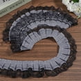 thumbnail image 3 of 5Yds Black Checkered Pleated Chiffon Gathered Lace Trim 2.5 Inch Gingham Organza Ruffle Fabric Buffalo Plaid Embroidered Applique Edging Ribbons, 3 of 9