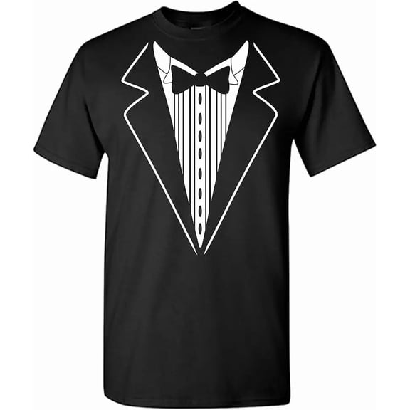 Funny Tuxedo Bow Tie Print for Men Casual Party Short Sleeve Graphic T-Shirt