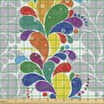 thumbnail image 2 of Ambesonne Colorful Fabric by the Yard Upholstery, Modern Rainbow Paisley Art, 1 Yard, Purpleblue Multicolor, 2 of 5