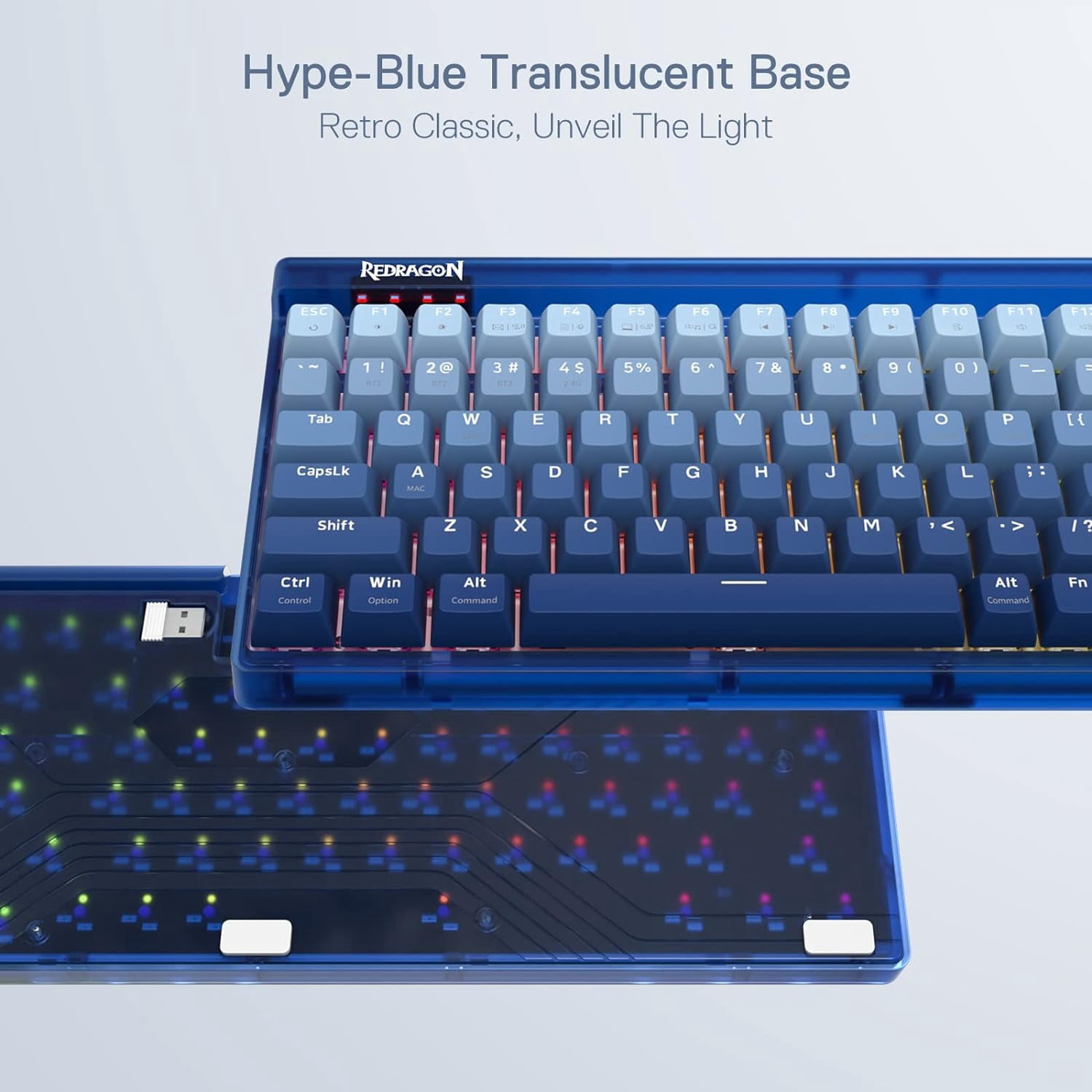 Redragon K656 2.4G Bluetooth Wired Keyboard with Hot-Swappable Design