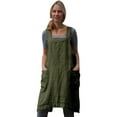 thumbnail image 2 of Stock Limité, Tablier en Lin pour Femmes, Tablier de Jardin, Robe Tablier pour le Travail en Plein Air et les Tenues Décontractées, Garde-Robe Polyvalente/coton et Lin, Vert Armée, Sopatenor, 2 of 9