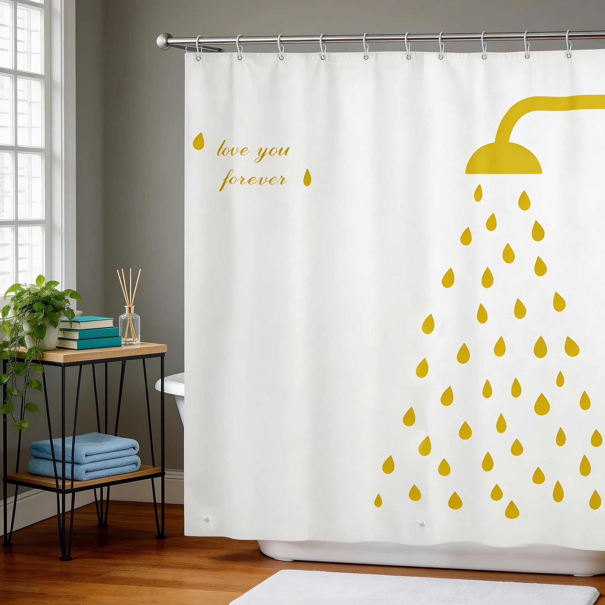 Unique Bargains Durable Waterproof Pattern Design Shower Curtain 70.87x70.87