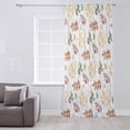 thumbnail image 3 of Orange Green Yellow Botanical Semi Sheer Curtains Drapes for Living Room, Bedroom, French Doors Window 108 Inches Long, Fall Maple Leaf Rod Pocket Chiffon Curtain Drapery Voile Draperies Panel, 3 of 6