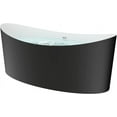 thumbnail image 2 of HEATGENE 68.5 Inches Acrylic Freestanding Bathtub Oval Modern Bathtub Contemporary Soaking Tub Easy to Install UPC Certified Drain & Overflow Assembly Included, Black, 2 of 6