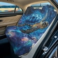 thumbnail image 2 of Xoenoiee Galaxy Turtle Flower Print Rear Bench Towel Seat Covers, Universal Back Seat Cover Split Bench for Cars, Trucks, SUVs, Waterproof Auto Seat Protector for Most Vehicles, 2 of 7