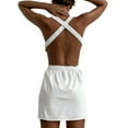 thumbnail image 5 of Women's Backless Tank Top Dress Summer Evening Dress Statement Solid Color Crossover High Waist Mini Dress Sexy Club Streetwear-a-XL, 5 of 7