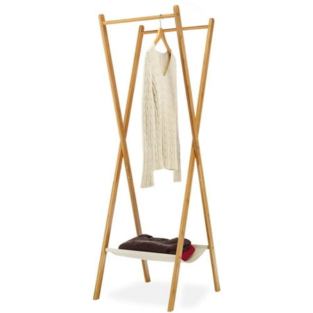 rack folding garment bamboo whitmor canvas