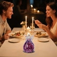 thumbnail image 3 of Natural Immortal Flowers Valentines Day Gifts, Angel Figurines Glass Cover with Preserved Forever Real Rose, Glowing Love Decorations Romantic Angel Flowers Gifts for Women, 1Pc(Purple,3.9x3.9x5.9"), 3 of 7