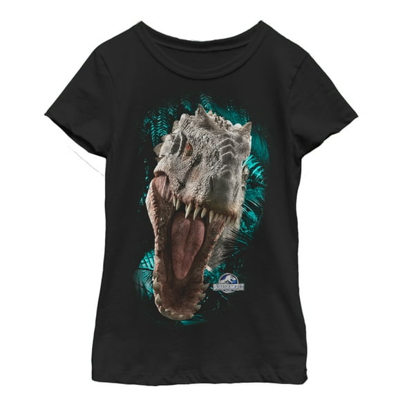 Girl's Jurassic World Red-Eyed Monster  Graphic Tee Black X Small