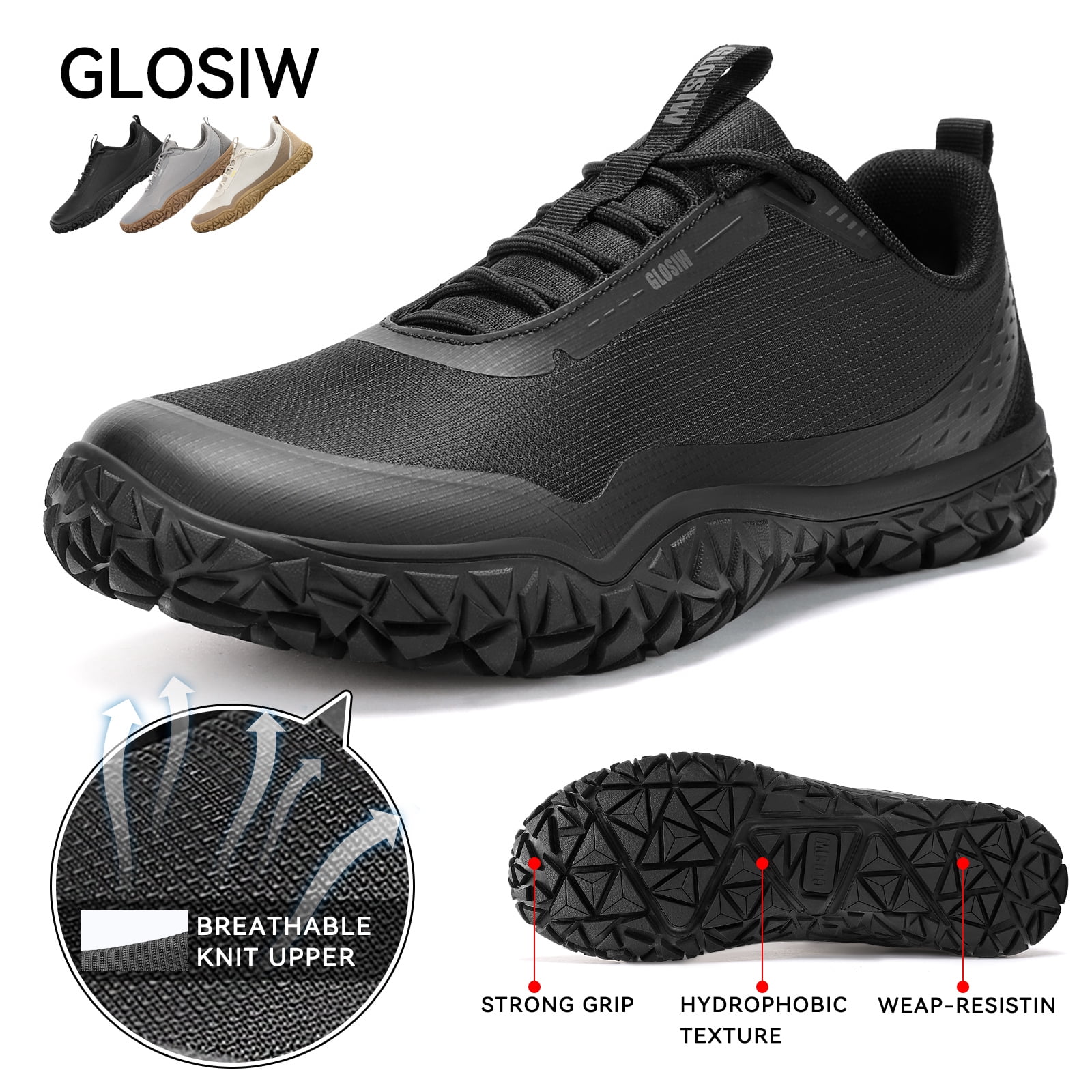 Barefoot Shoe men Sneakers,Wide Toe Box Shoes men Zero Drop Barefoot Shoe Men Trail Running Shoe Non-Slip Lightweight Walking Hiking Shoes Cross-training