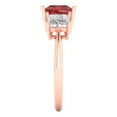 thumbnail image 3 of Clara Pucci 14K Rose Gold Solid Gold Garnet Three-Stone Anniversary Ring for Women - 2.5 cttw Princess Cut, 3 of 8