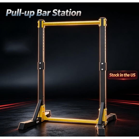 Sioweci Pull Up Station, Portable Pullup Bar Station, Free Standing Pull Up Bar for Home Gym, Pull Up Tower Station, Pull Ups with 11 Gears Adjustment (up to 400LBS)