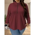 thumbnail image 3 of NISVIYA Women Plus Size Trendy Oversized Zip Up Hoodie - Casual Long Sleeve Cute Sweatshirt, 3 of 5