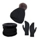 thumbnail image 1 of Conjunto de gorro Bufanda y Guantes de invierno jinwen negro, 1 of 8