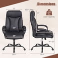 thumbnail image 4 of Giantex Big & Tall Office Chair, rgonomic Computer Chair w/Adjustable Height, Thick Padding & Metal Base, 4 of 8