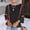 Black, variant on Striped Tops for Women Hollow out 3/4 Sleeve Crew Neck Pullover Shirts Lightweight Casual Comfy Loose Fashion Going out Blouses