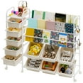 thumbnail image 6 of Anvazise Children Bookshelf Kids Bookshelf with Toy Storage Organizer, Toy Book Storage Rack with 11 Storage Bins, 3-Tiers Book Slot, 2-Tiers Storage Stand, 2 in 1 Toy Book Organizer with Casters, 6 of 13