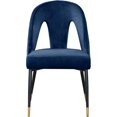 thumbnail image 3 of Meridian Furniture Akoya Velvet Dining Chair, Navy (Set of 2), 3 of 8