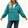 thumbnail image 4 of Dpjklzsn Women's Waterproof Half Zip Hooded Pullover Jacket, Lightweight Anorak with Pockets for Hiking Travel, 4 of 8