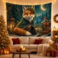 thumbnail image 3 of Fox Sitting by Lanterns in Moonlit Forest, Cozy Fantasy Style for Animal Lovers, Woodland Animal Wall Art, Christmas Gift, Tapestry Wall Hanging for Bedroom and Dorm, 3 of 7