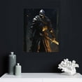 thumbnail image 4 of PIKWEEK Medieval Warrior Shield Saber Canvas Wall Art Framed Printed on Canvas Modern Artwork for Home Decorations and Easy to Hang for Living Room Bedroom-Dark souls,knight Wall Art gift 12x16 in, 4 of 4