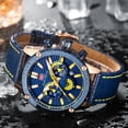thumbnail image 5 of Watch Men Waterproof Black Leather Strap Luxury Sports Wristwatch Quartz, 5 of 6
