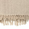 thumbnail image 3 of Soft Cotton Blend Knit Throw with Fringe, Grey and Cream, 3 of 5