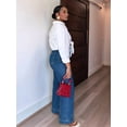 thumbnail image 5 of Jeans for Women Wide Leg High Waisted Stretchy Straight Leg Jean Baggy Trendy Denim Pants with Slanted Pockets Blue XXL, 5 of 9