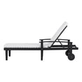 thumbnail image 6 of Jopath Outdoor Wood Lounge Chair, Outdoor Reclining Chair with Rolling Wheels and Adjustable Backrest for Poolside Garden Deck Black White, 6 of 9