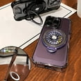 thumbnail image 5 of Étui de Luxe Magnétique à Rotation 360° pour iPhone 15 12 14 13 Pro Max 11 Nouveau Élégant avec Support Anneau Couverture Transparente Protection d'Objectif Électroplaqué Funda, 5 of 5