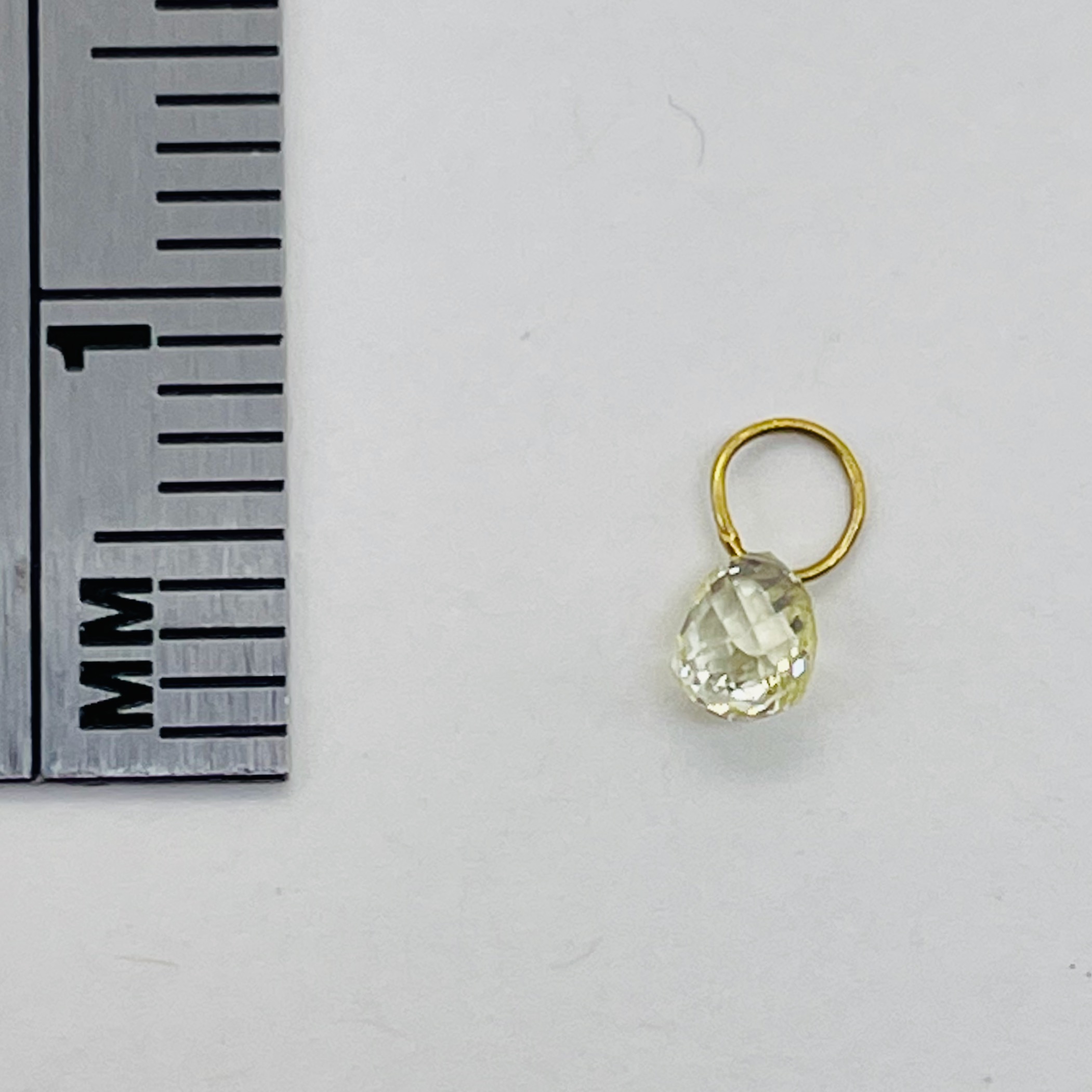 Natural Canary Diamond 18K Gold Pendant | ,0.29cts | 4x2.5mm | - image 4 of 12