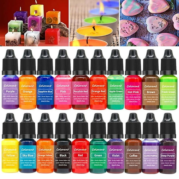 kttectoa Candle Dyes for Soy Candle Making Wax Color Liquid 10ml 16 Colors High Concentration Safe Odorless Epoxy Resin Soap Nail Bath Ball DIY Supplies Christmas