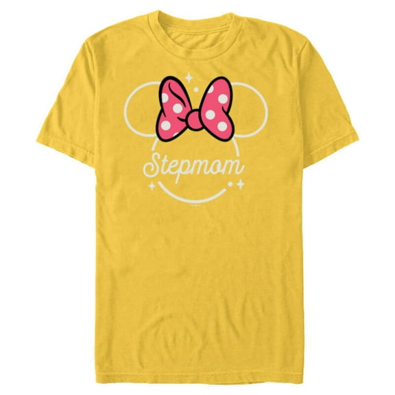 Disney Minnie Mouse Stepmom Mom Head Icon Magic Mother’s Day - Short Sleeve Blended T-Shirt for Adults - Customized-Yellow