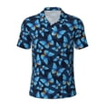 thumbnail image 2 of Daiia Blue Butterfly Pattern Men’s Polo Shirts,Solid Deck Shirt,Classic Fit, Breathable Cotton Polo for Casual and Sport Wear-Medium, 2 of 7
