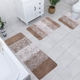 thumbnail image 5 of Honeeladyy Bathroom Rugs Sets 3 Piece, Soft Absorbent Microfiber Bath Mats and U-Shaped Contour Toilet Rug, Plush Shaggy Bath Mat Set for Bathroom (15.7"x23.6"+15.7"x19.6"+16.5"x14.9", Brown), 5 of 7