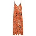 thumbnail image 4 of Orange Paisley Fabric Floral Pattern Design Design Sleeveless Dress Woman Fashion Long Dresses Women's Summer Suit Dress 2025, 4 of 7