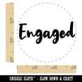 thumbnail image 2 of Engaged Engagement Wedding Cursive Text Self-Inking Rubber Stamp Ink Stamper - Green Ink - Small 3/4 Inch, 2 of 7