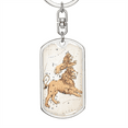 thumbnail image 5 of Celestial Lion Stainless Steel or 18k Gold Premium Swivel Dog Tag Keychain, 5 of 16