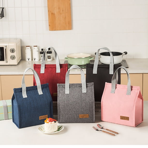 Bolsa de almuerzo aislante vertical - Bolsa de comida de gran capacidad con forro térmico, portacajas bento portátiles para oficina, picnics y viajes