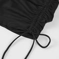 thumbnail image 4 of idosla Women's V Cross High Waisted Swim Shorts Ruched Side Tie Boy Shorts Swimsuit Bottoms with Liner (Black, S), 4 of 5