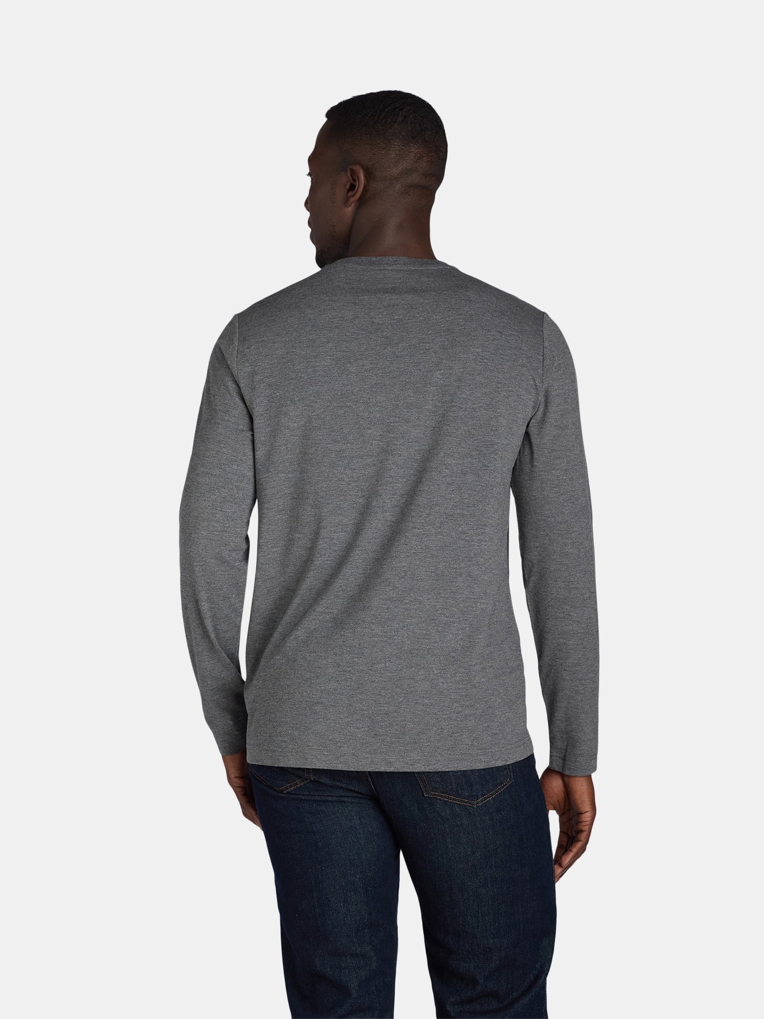 Athletic Works Men's and Big & Tall Men's Tri-Blend Tee with Long Sleeves, Sizes XS-4XLT