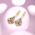thumbnail image 6 of Santuzza Dragonfly Earrings Enamel Flower Cubic Zirconia 14K Gold Plated Sterling Silver Drop Earrings for Women, 6 of 6