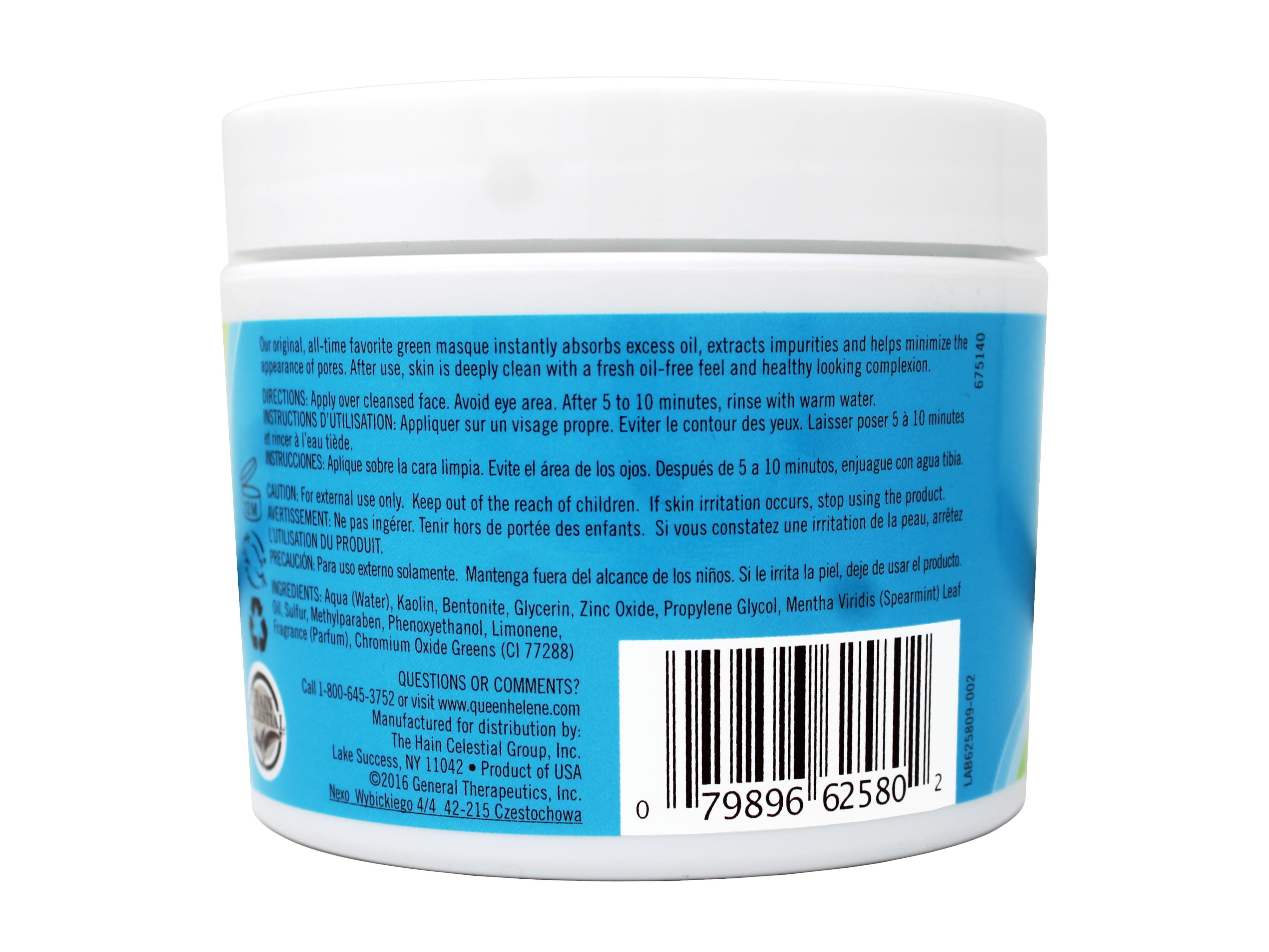 Queen Helene Jar Mint Julep Masque for Oily and Acne Prone Skin, Deeply Cleans and Refreshes, 12 Ounce - 3 Pack