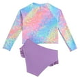 thumbnail image 2 of HWJAD Baby Girls' Rashguard Set Two Pieces Bathing Suit Long Sleeve Swimsuit with Ruffle Bikini Bottoms Swimwear 4-7 Years, 2 of 6