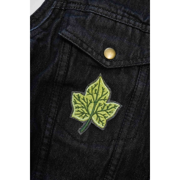 Green Ivy Leaf Embroidered Iron On Patch