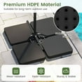 thumbnail image 6 of Costway Offset Umbrella Base with 4 Square HDPE Plate & 4 Connection Metal Hooks for Patio, 6 of 10