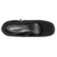 thumbnail image 5 of Soda Women Mary Jane Platform Shoes Square Toe High Chunky Heel Pump Adjustable Ankle Strap NOSTA-S Black Nubuck Suede 7, 5 of 5