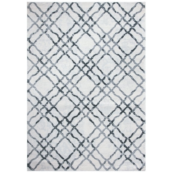 SAFAVIEH Martha Stewart Isabella Diamond Area Rug, Ivory/Grey, 8' x 10'