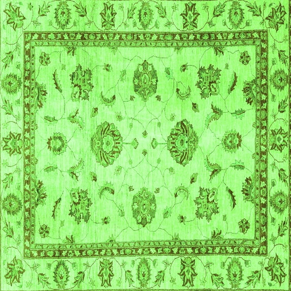Ahgly Company Indoor Square Abstract Green Modern Area Rugs, 8' Square