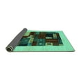 thumbnail image 2 of Ahgly Company Indoor Square Abstract Turquoise Blue Contemporary Area Rugs, 3' Square, 2 of 4